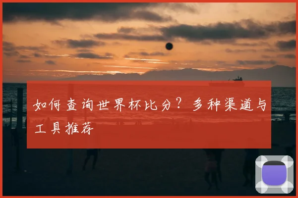 如何查询世界杯比分？多种渠道与工具推荐